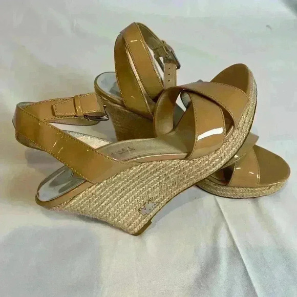 Michael Kors Women's Tan Espadrille Wedge Platform Sandals Size 8M - Picture 7 of 11